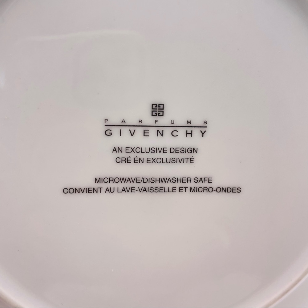 Vintage Set 3 Givenchy Parfums 2003 Paris Floral Porcelain Dessert Plates Art 8" - Picture 10 of 12